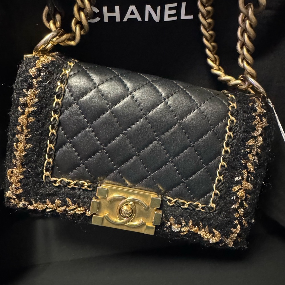 Chanel LIMITED EDITION SMALL BOY BAG TWEED JACKET